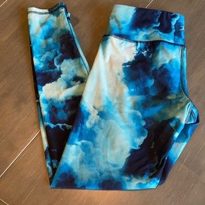 Danskin Medium Blue Tie Dye Watercolor Leggings
